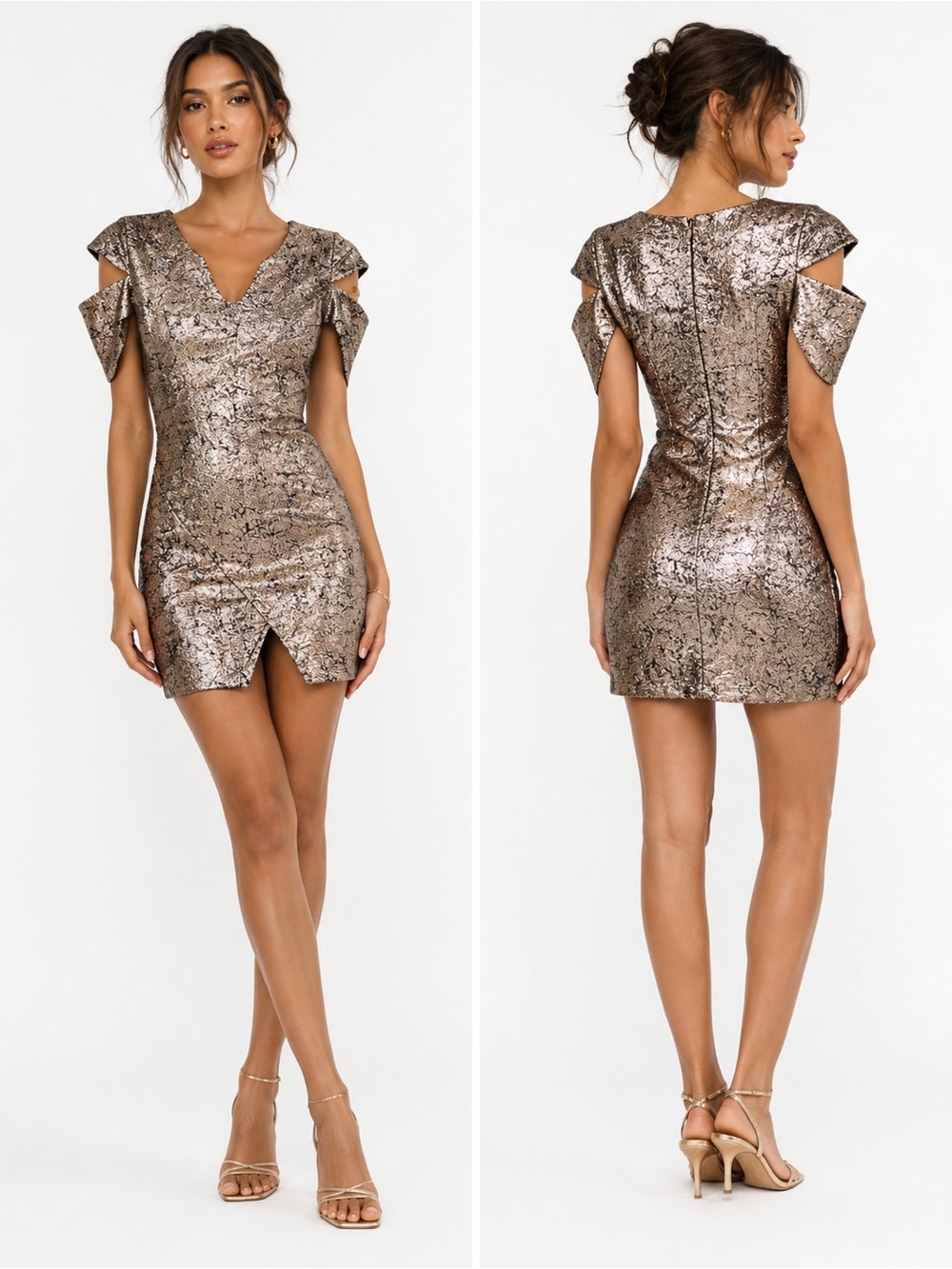 Mini hold Dress short sleeve Cracked Pattern size small